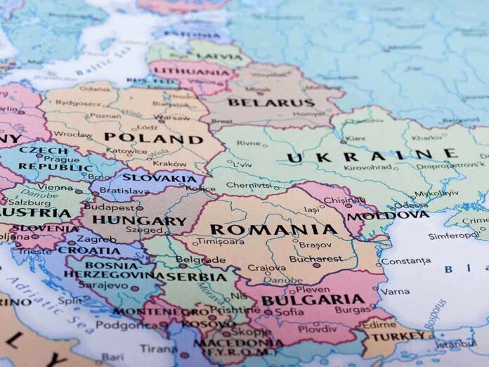Map of Eastern European countries and cities