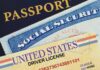 Passport, social security card, and driver's license.