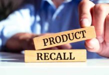 Wooden blocks with Product Recall text