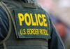 Police U S Border Patrol uniform close up