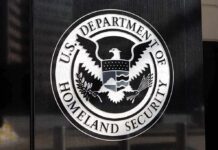 US Department of Homeland Security emblem on wall