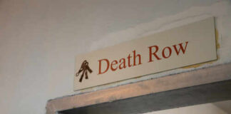 Sign above door reads Death Row