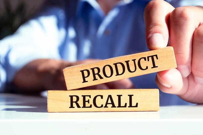 Wooden blocks with Product Recall text