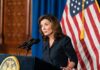 Socialist Mayor Fight EXPLODES—Hochul Cornered Kathy Hochul speaking at a podium during a press conference with an American flag in the background