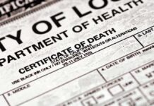 Healthcare Horror: 500 Declared Dead by Mistake Close-up of a California death certificate document