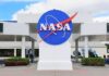NASA logo displayed prominently at a visitor center