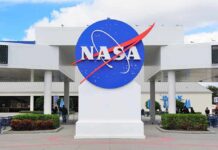 NASA logo displayed prominently at a visitor center