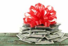Trump Pushes $2,000 Payouts – Economic Gamble? A stack of cash topped with a red ribbon bow
