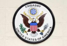 U.S. Quietly Preps Israel Evacuation Seal of the United States Embassy featuring an eagle and the American flag