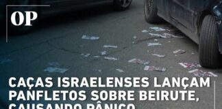 Israeli fighter jets drop leaflets over Beirut, causing panic.