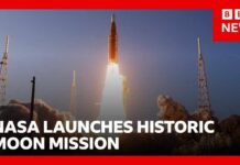 Artemis II roars into space on historic Moon mission | BBC News