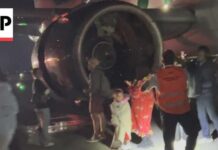 Passengers disembark after Frontier Airlines plane kills pedestrian at Denver airport