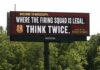 New Mississippi billboard grabs drivers' attention, warns 'firing squad is legal'
