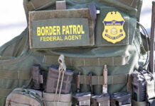 Pool Cam Captures ICE Heroics! Border Patrol vest with gear and communication equipment.