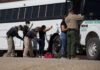 Supreme Court APPROVES Border Turnbacks Border patrol officers investigating people near a bus.