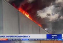 L.A. cold storage warehouse erupts in toxic inferno