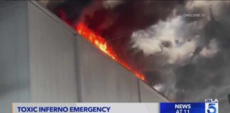 L.A. cold storage warehouse erupts in toxic inferno