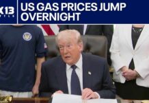 Gas Prices SKYROCKET After Conflict Escalates Securing the Strait of Hormuz: US gas prices jump overnight | FOX 13 Seattle