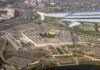 Pentagon building viewed from airplane window