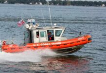 Coast Guards Stops 3 TONS Of Cocaine Crossing US Shores Coast Guard patrol boat speeding across a bay