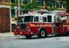 Restaurant Blaze Triggers Mayday – Firefighters TRAPPED! Fire truck turning on a city street