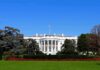 Trump Embarrasses Female Oval Officer Reporter For Asking Him This The White House facade with flag and gardens