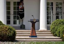 Soros Backed Lawmaker Threatens to BLOW UP White House Podium with presidential seal in a garden colonnade