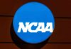 Athlete Rage Leads to Murder of a Teen NCAA logo on a blue circular sign