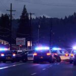 Pregnant Mom Lit on Fire – Child Watches On Police cars with flashing lights block a road at night