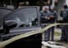 Town GRIPPED With Fear After 18 Bodies Found! Car door with bullet holes at a taped-off crime scene