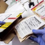 FBI Zeroes In On Meghan Markles Father! Gloved hands handling labeled evidence bags and boxes