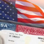 Trump Ends Visa-Free Program for Chinese Delegates – Security Concern US visa document with American flag in background