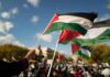 El-Sayed’s Sister Just OUTED His Muslim Brotherhood Ties Palestinian flags waving at an outdoor rally