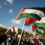 El-Sayed’s Sister Just OUTED His Muslim Brotherhood Ties Palestinian flags waving at an outdoor rally
